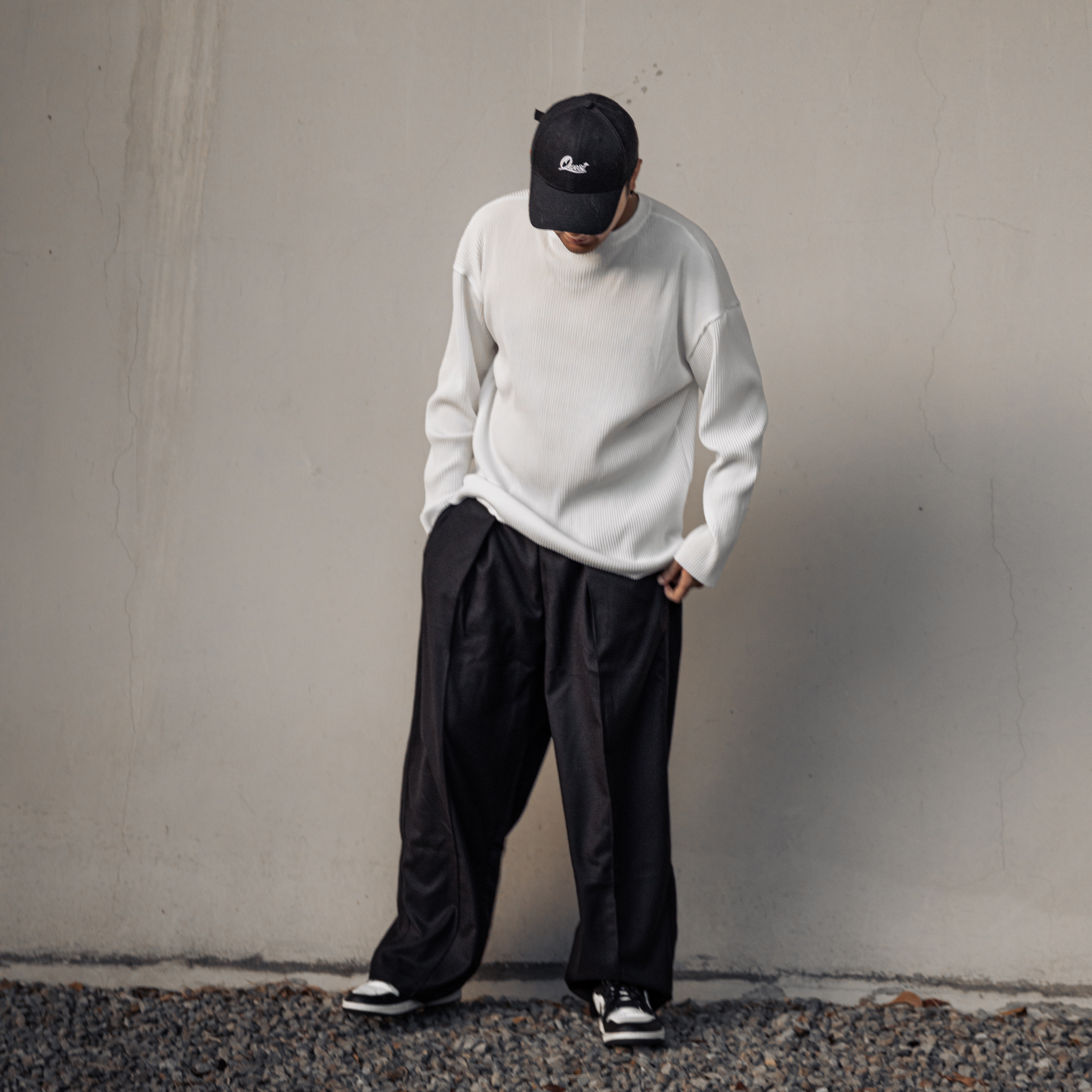 NICEDAY 代購 服飾 寬鬆西裝褲 垂墜感 灰色 黑色 長褲