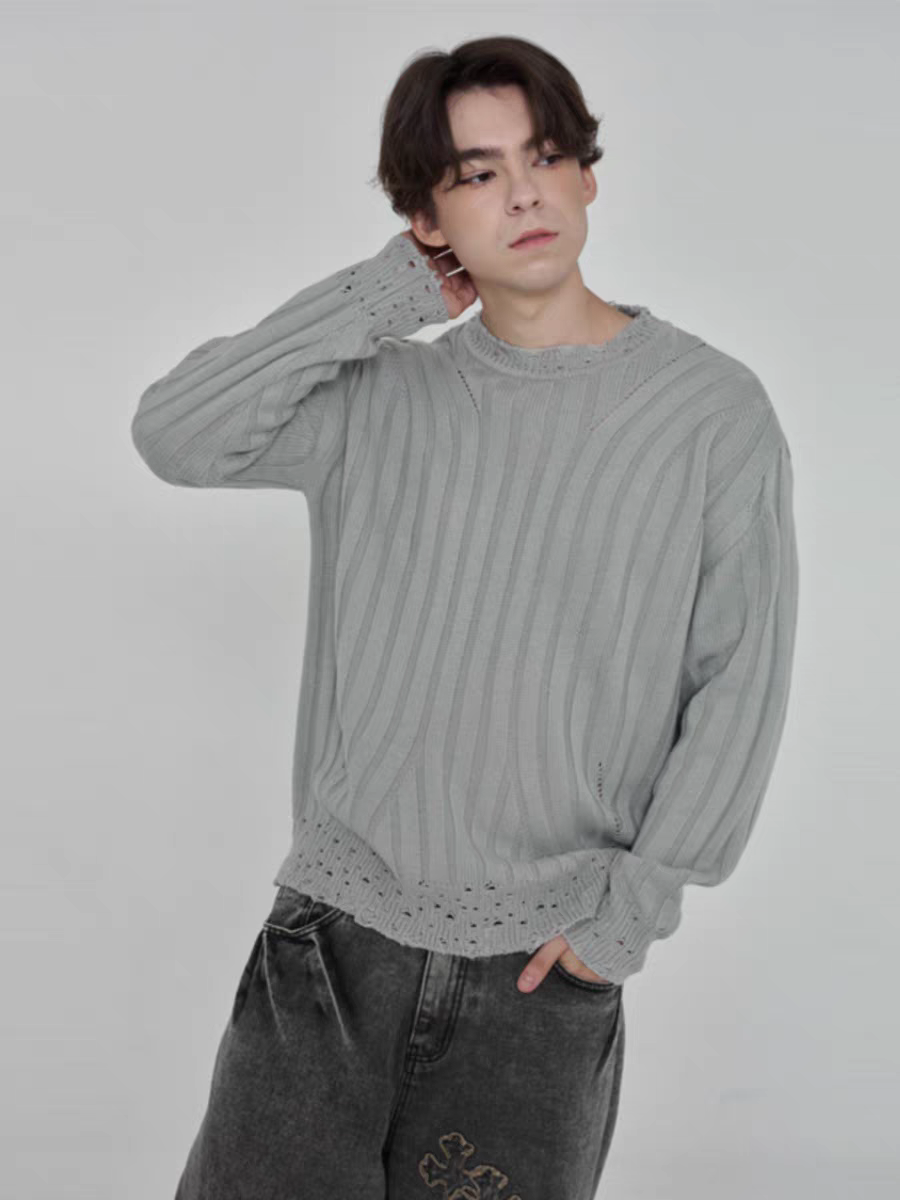 復古損傷針織衫