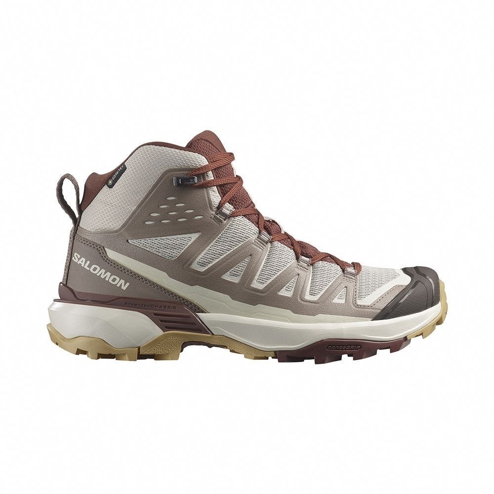 【SALOMON 】女 X ULTRA 360 EDGE Goretex 中筒登山鞋 銀/灰/紅 / L47698600