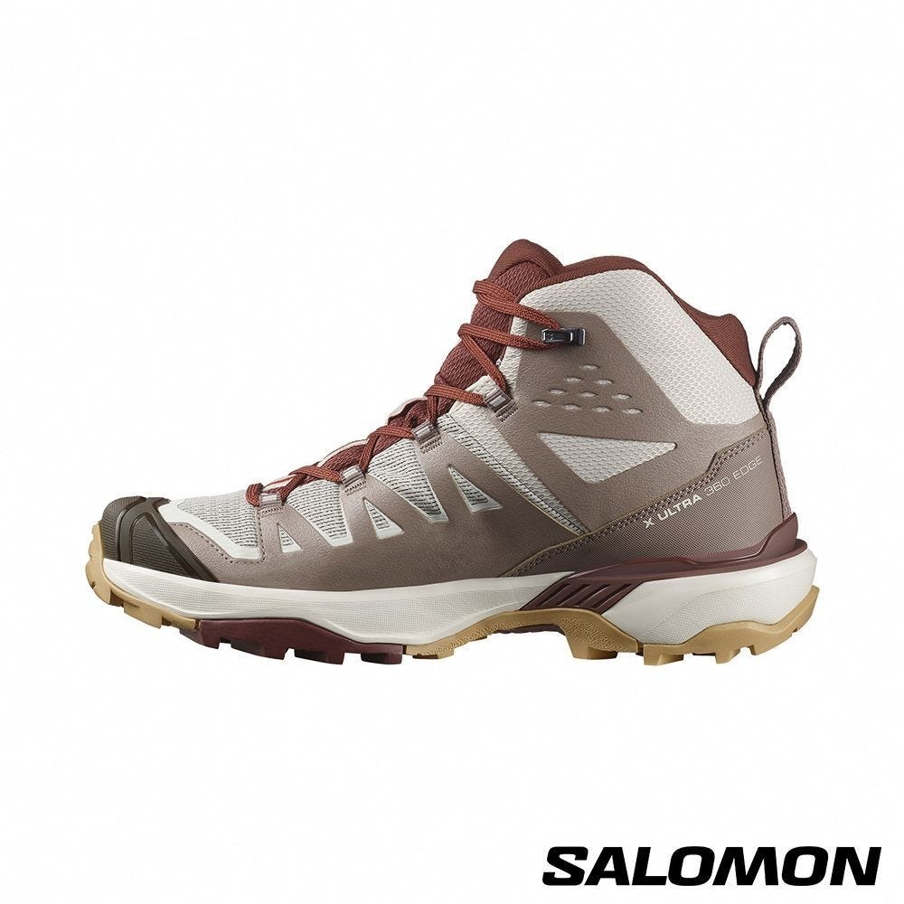 【SALOMON 】女 X ULTRA 360 EDGE Goretex 中筒登山鞋 銀/灰/紅 / L47698600