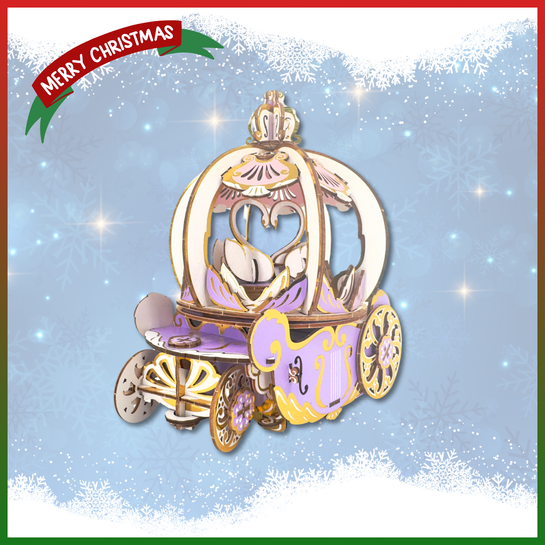 JIgzle 3D Plywood Puzzle - Musical Pumpkin Coach(Ring Holder)