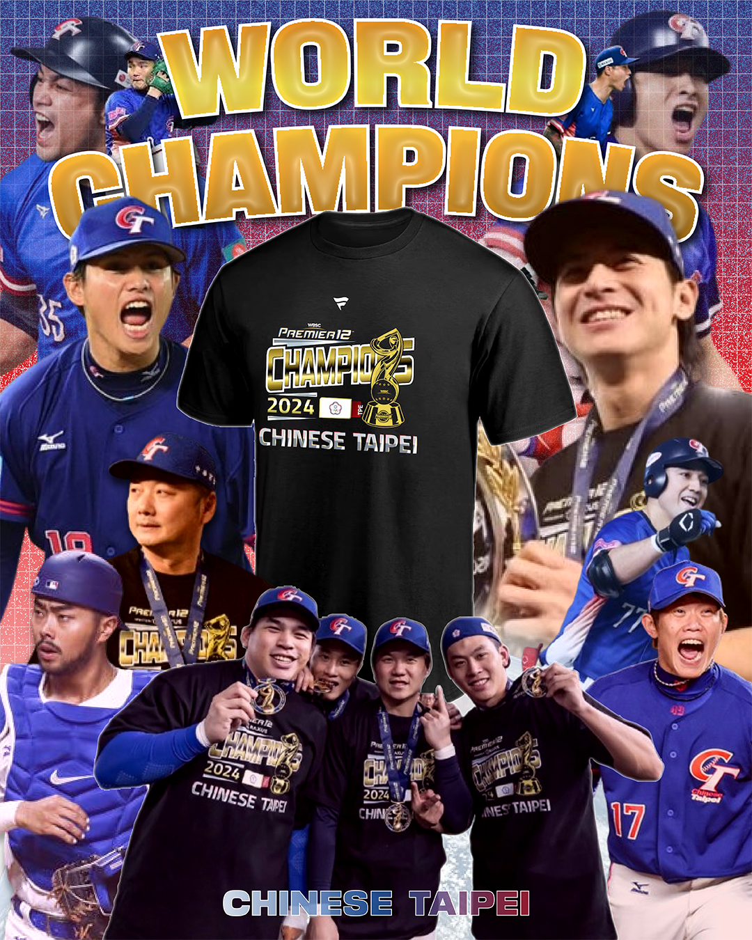 #現貨 2024 WBSC 中華台北冠軍紀念 T恤 日本官方正式版