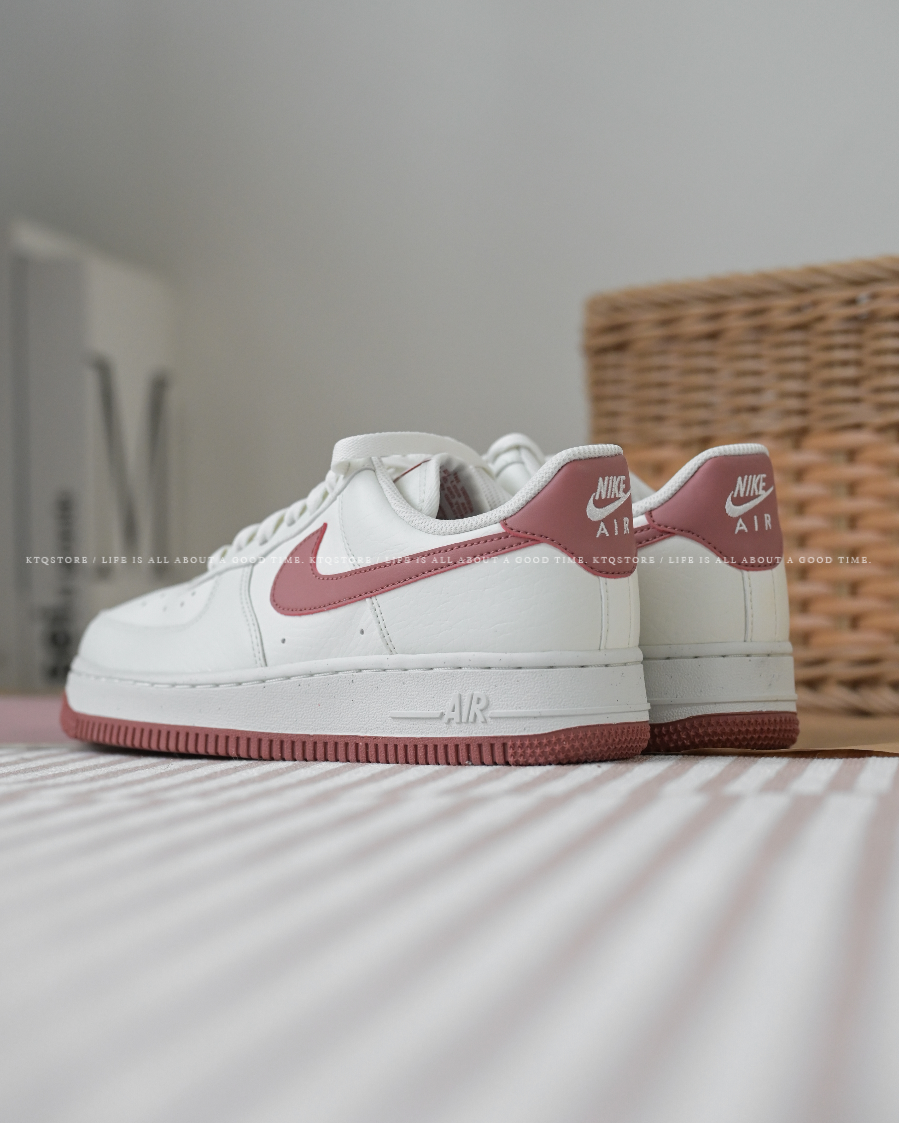 KTQ STORE ‧ NIKE AIR FORCE 1 '07 NEXT NATURE 白粉橘 環保材質 皮革復古 DC9486-105