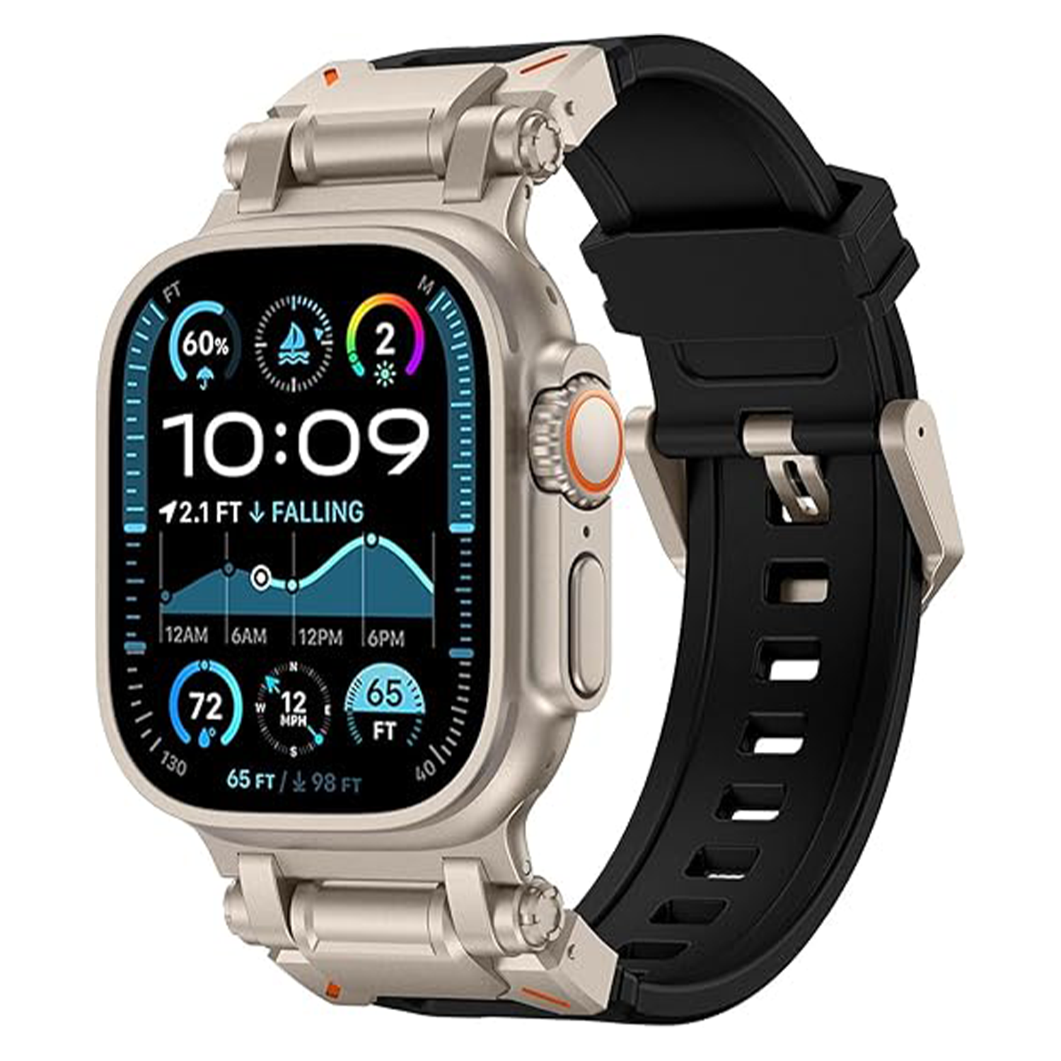 XPRO - Stainless Steel Silicone - Apple Watch Strap 不鏽鋼扣矽膠運動智能手錶帶