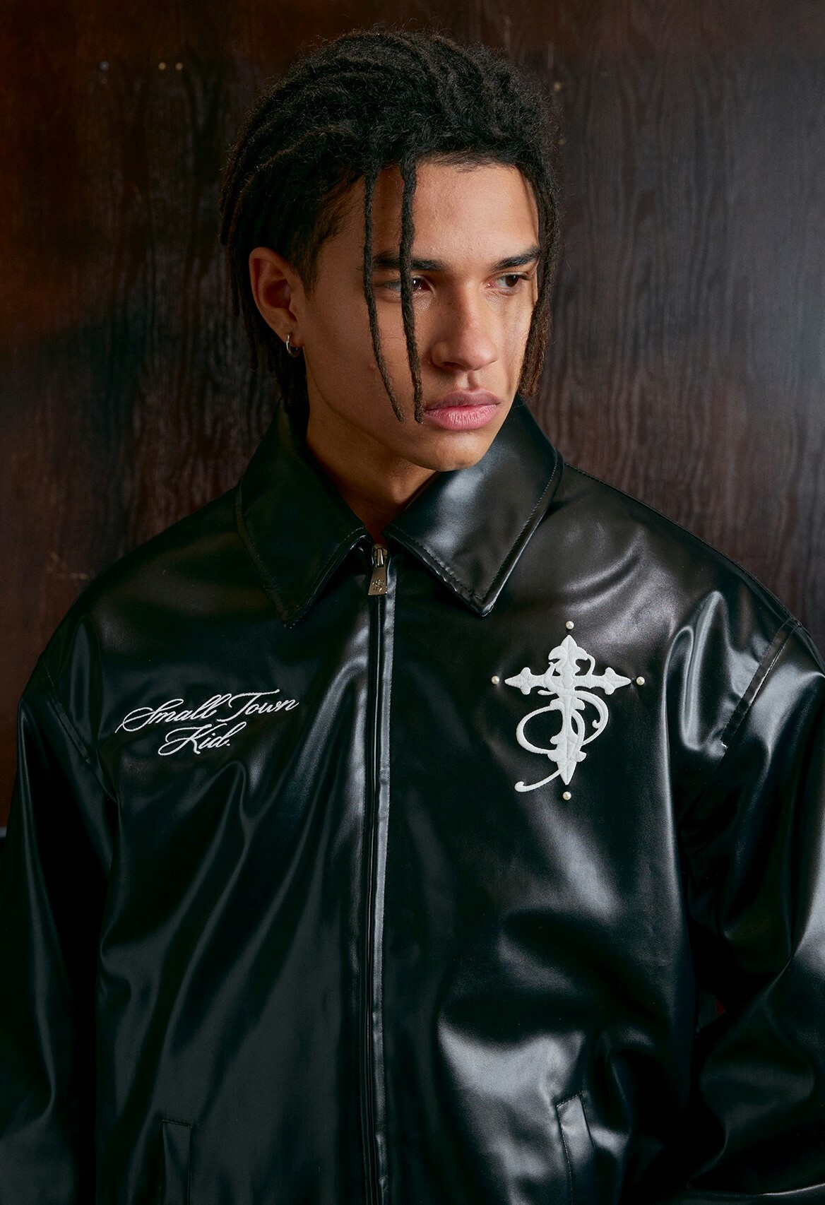 STK SmallTownKid PU仿皮 立領機車外套