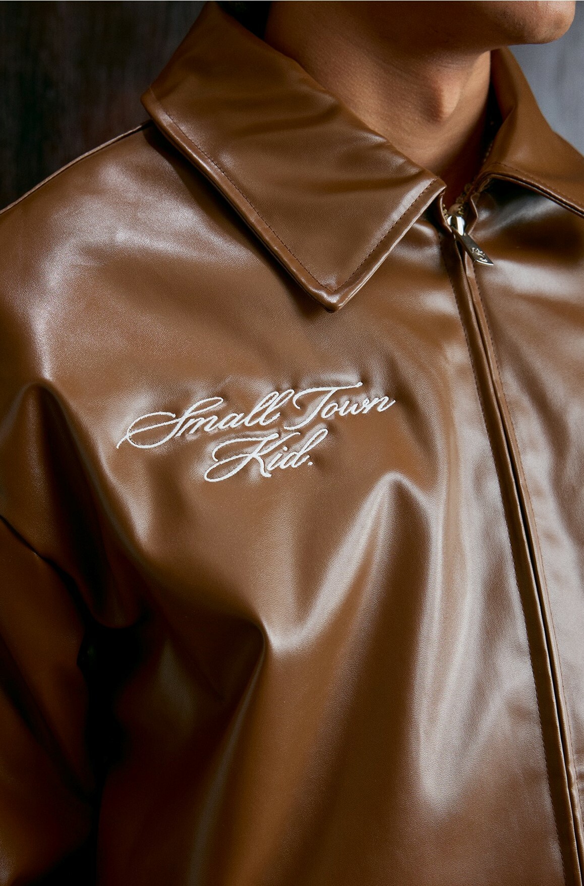 STK SmallTownKid PU仿皮 立領機車外套