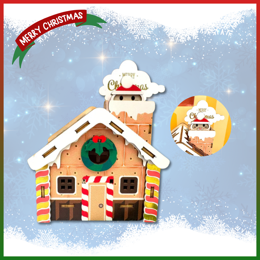 Jigzle 3D Plywood puzzle Music Box - Christmas Gingerbread House