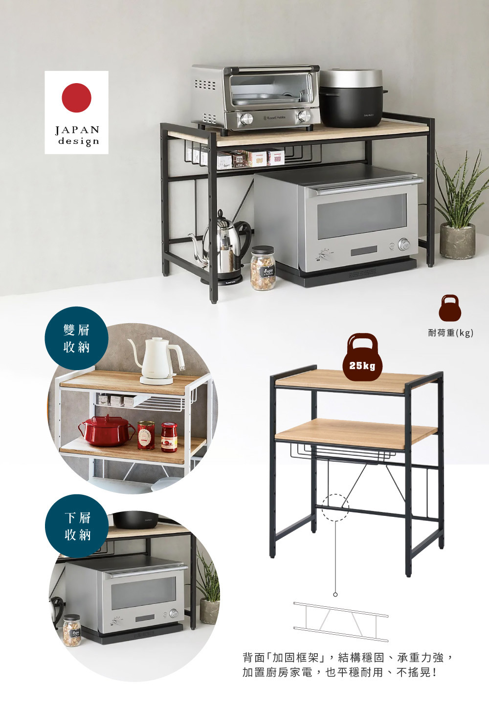 Brooklyn Series十段調節式萬用收納架(雙層款寬度84.5cm)