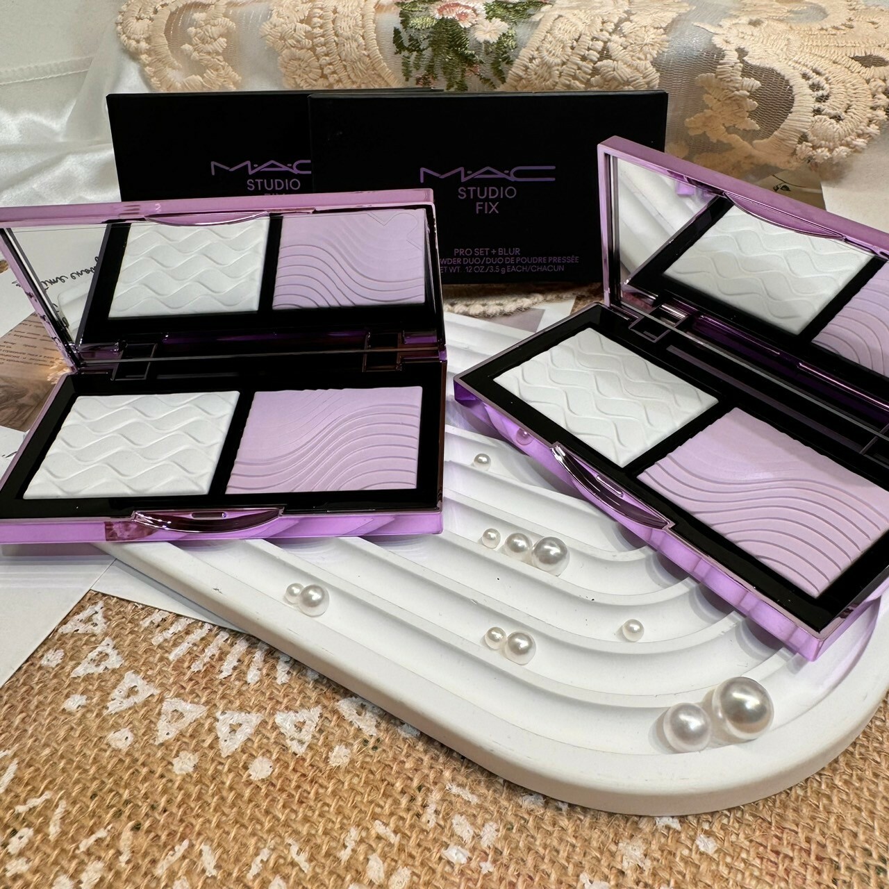 MAC 口袋雙色濾鏡蜜粉餅 3.5g(紫白餅)