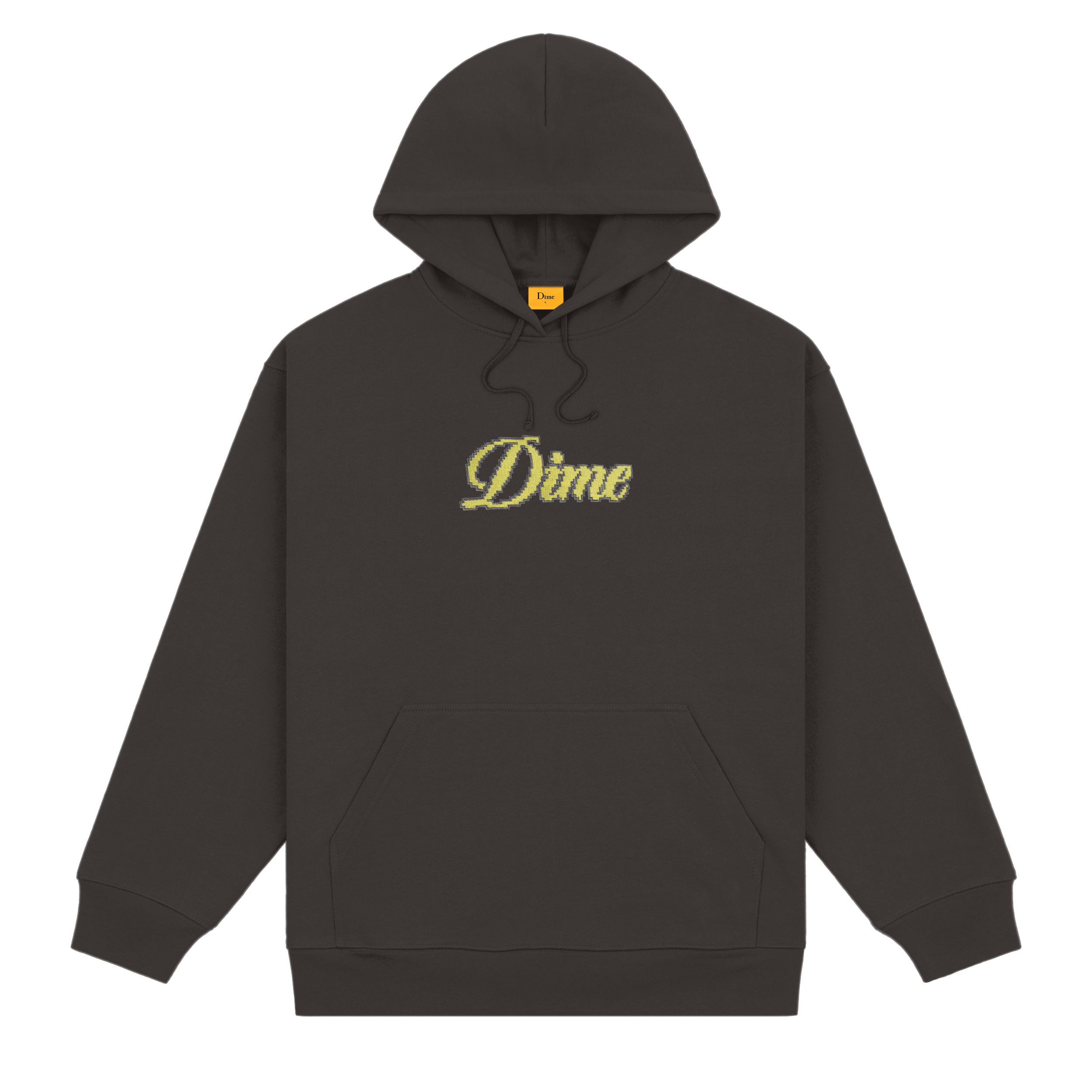 DIME | Pixel Cursive Hoodie "Vintage Black"