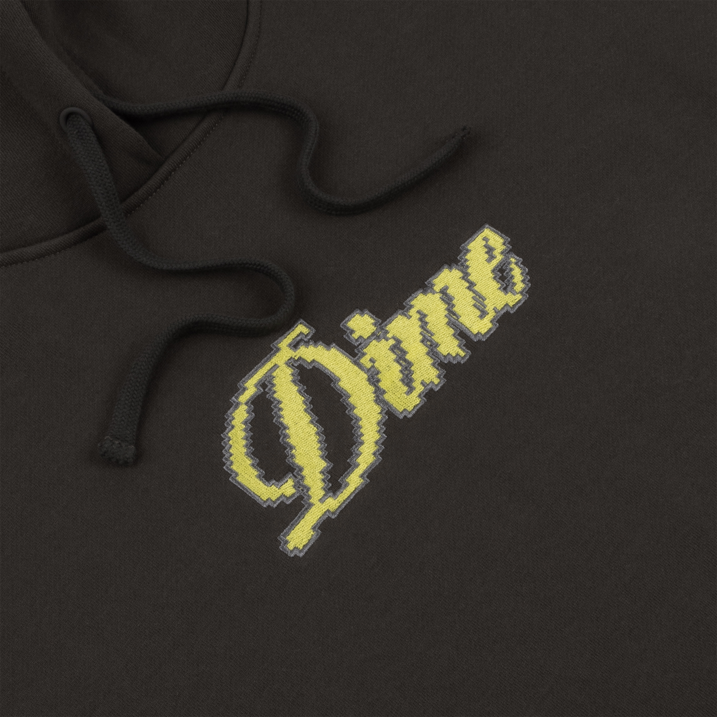 DIME | Pixel Cursive Hoodie "Vintage Black"