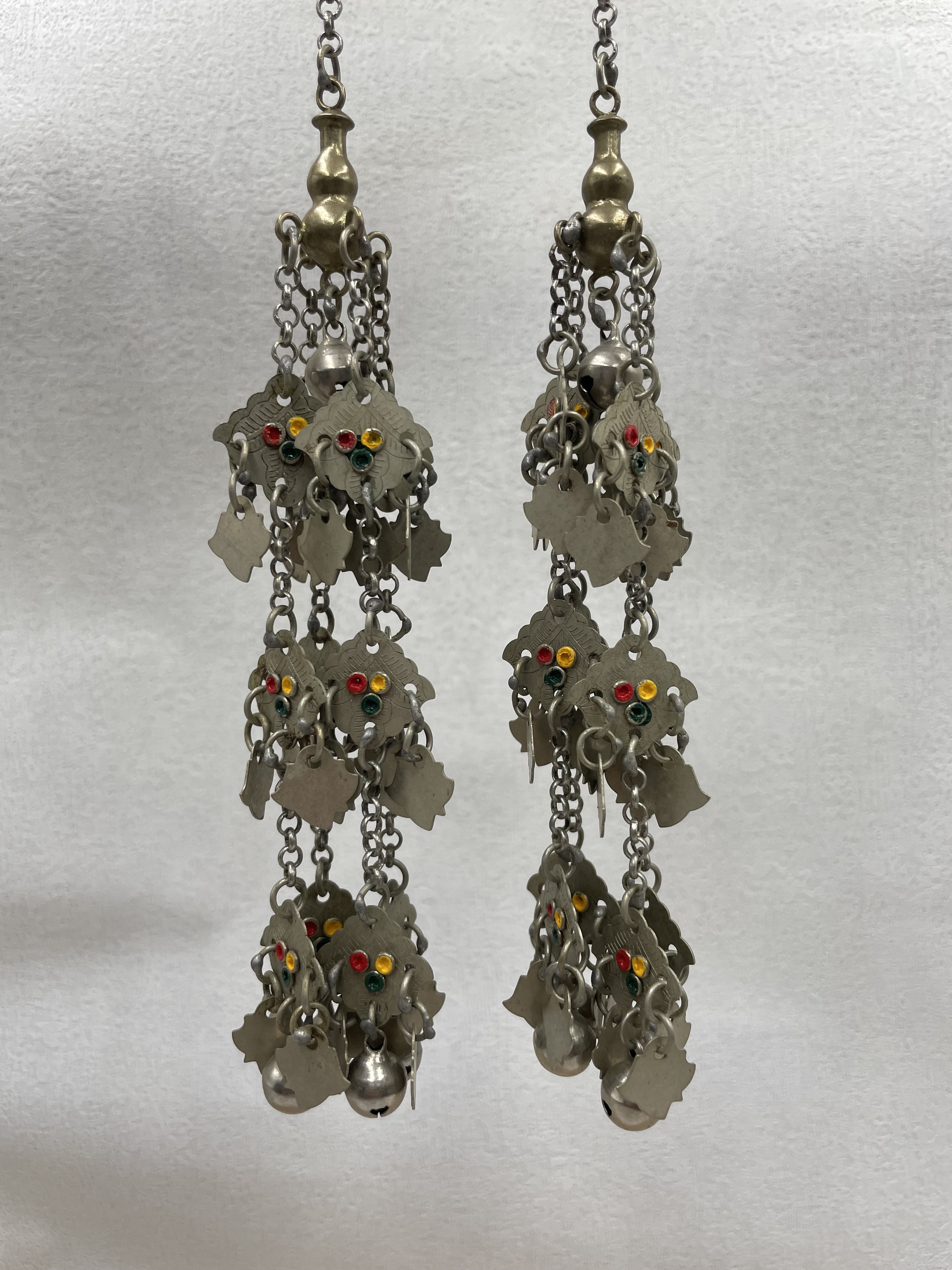 Z1-葫蘆紅黃綠鈴鐺步搖13.5cm