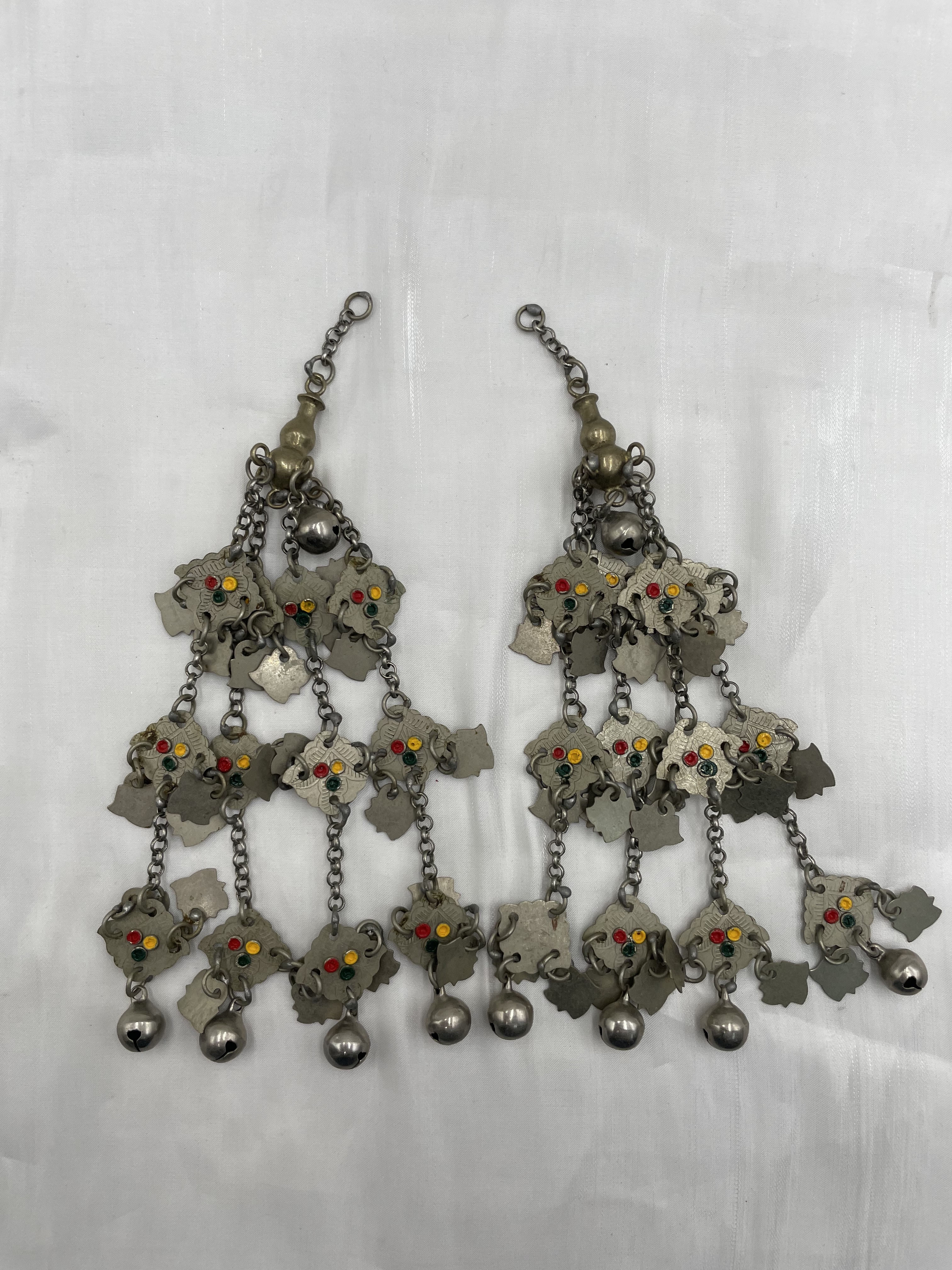 Z1-葫蘆紅黃綠鈴鐺步搖13.5cm