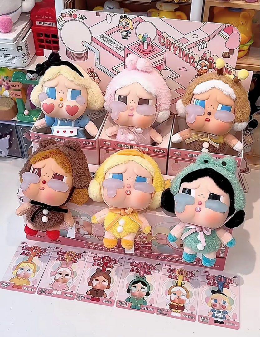 POP MART 泡泡瑪特 CRYBABY 哭娃 眼淚工廠 搪膠臉 毛絨 掛件 盲盒 整盒6個