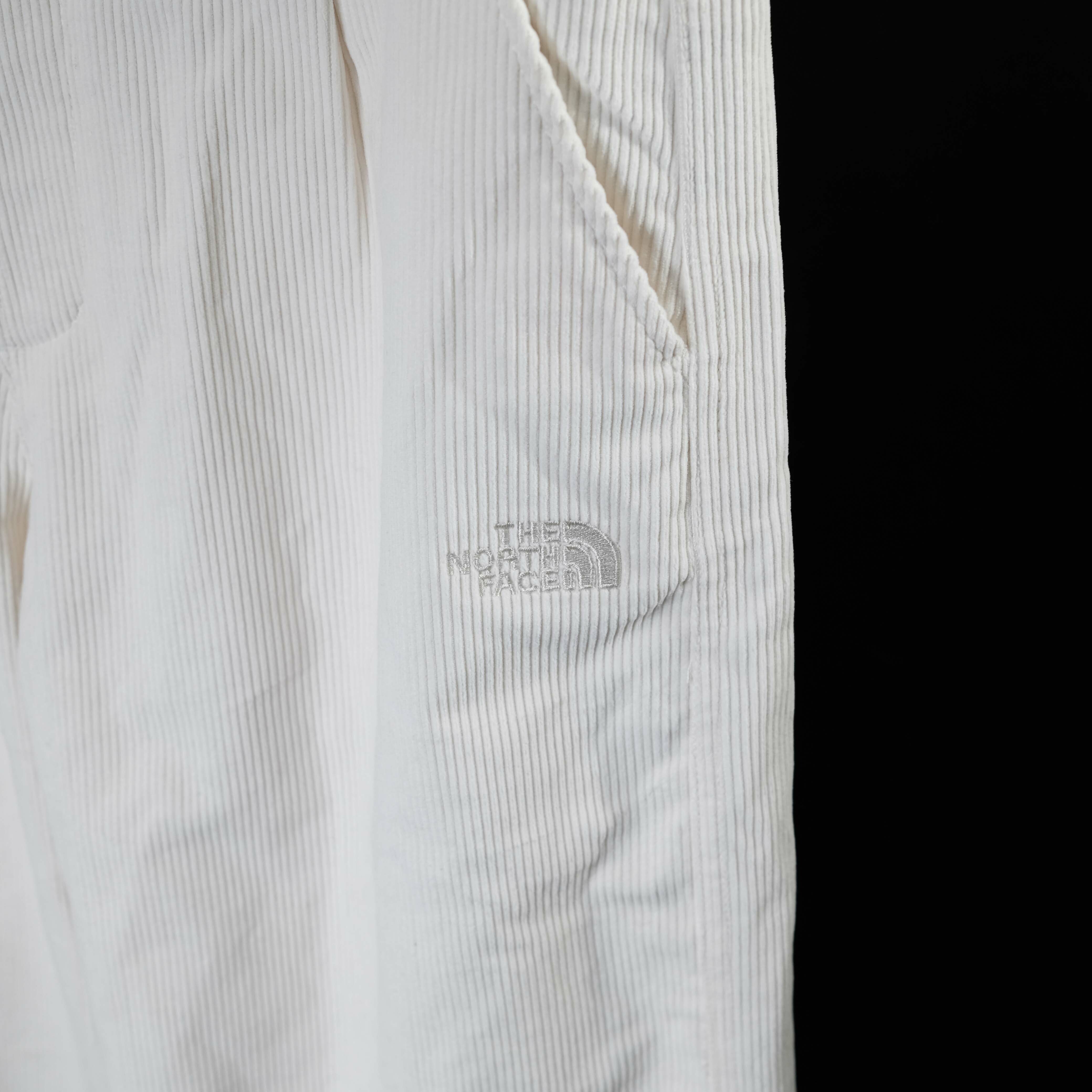 -(E6b03)-THE NORTH FACE W HIGH WAIST CORD PANT 女款 燈心絨長寛褲 米白(QLI)-NF0A8AHR