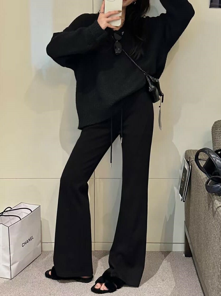 長褲丨喇叭休閒綿褲