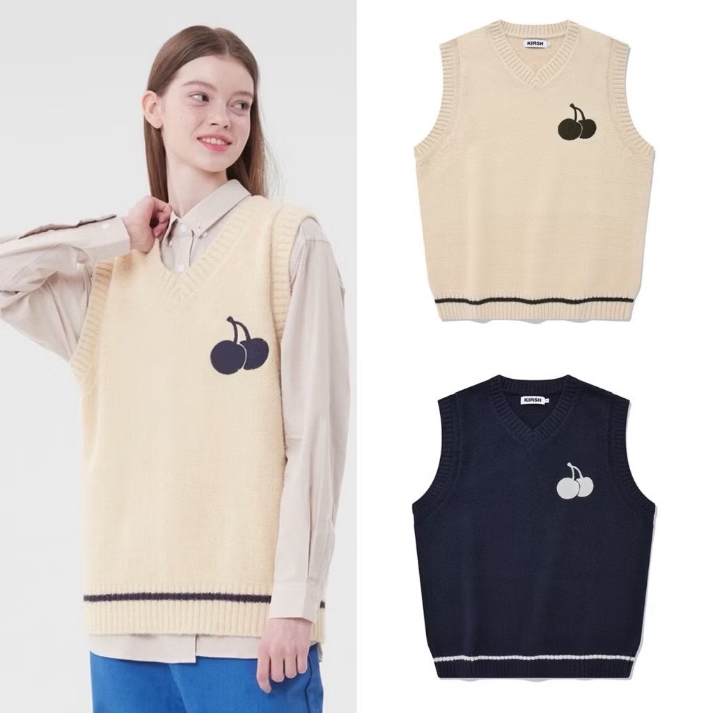 <黑五特價> KIRSH UNI櫻桃V領針織背心