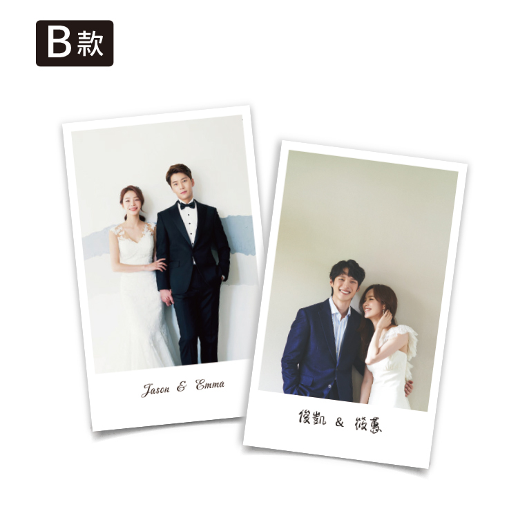 單面雙面婚紗照片謝卡,婚紗謝卡,直式橫式婚紗照謝卡,拍立得謝卡