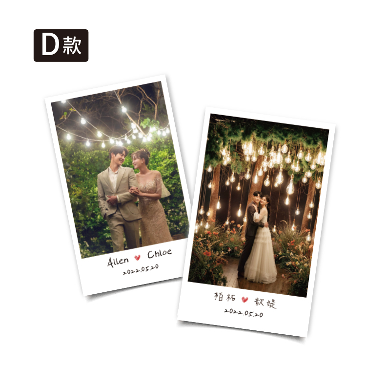 單面雙面婚紗照片謝卡,婚紗謝卡,直式橫式婚紗照謝卡,拍立得謝卡