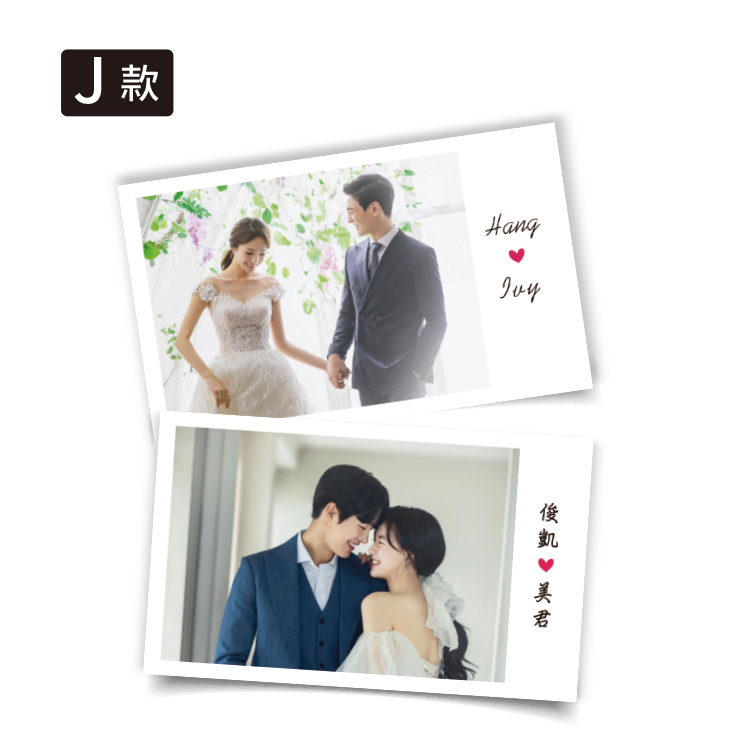 單面雙面婚紗照片謝卡,婚紗謝卡,直式橫式婚紗照謝卡,拍立得謝卡