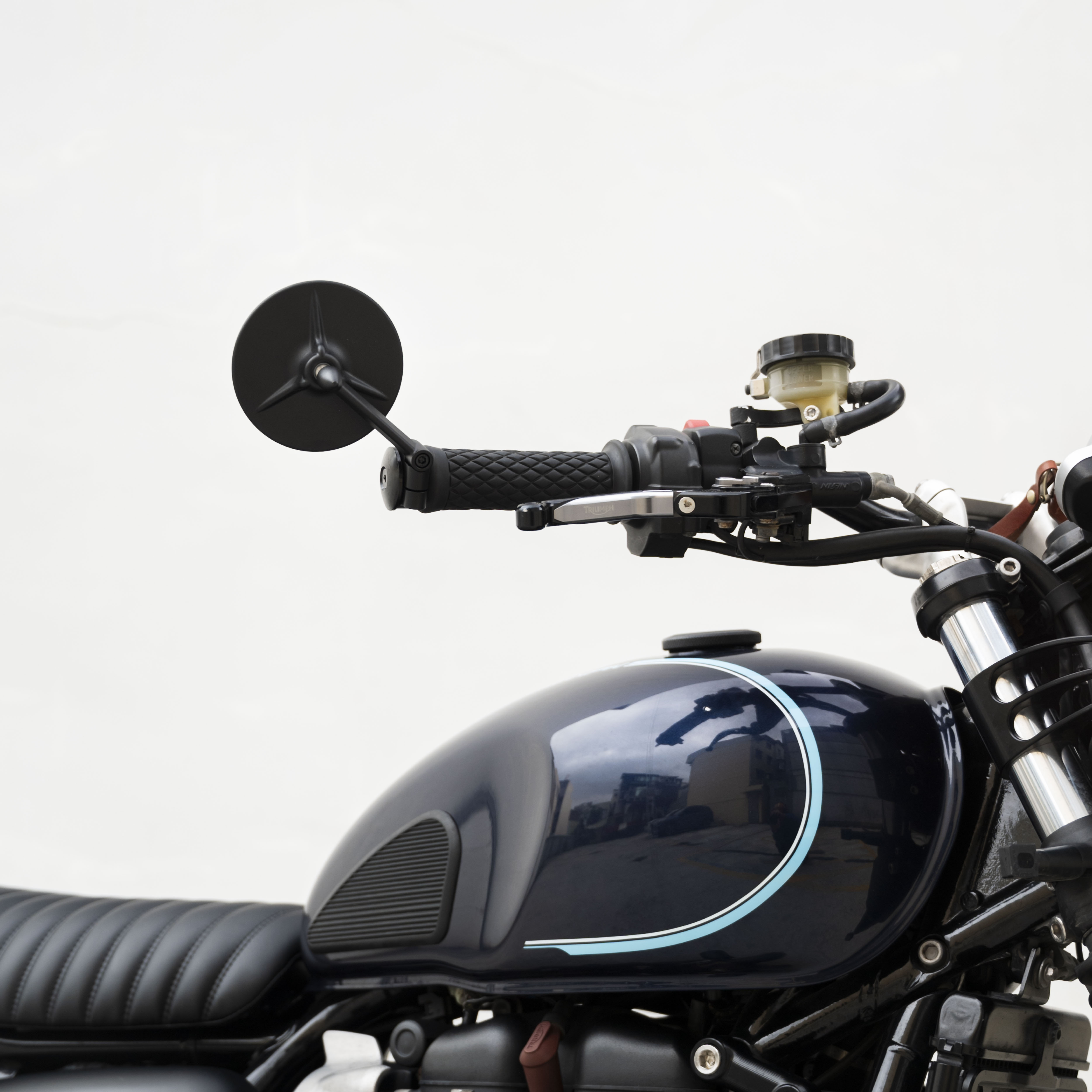 Motone 把手端 後照鏡 4吋圓 三爪 Triline