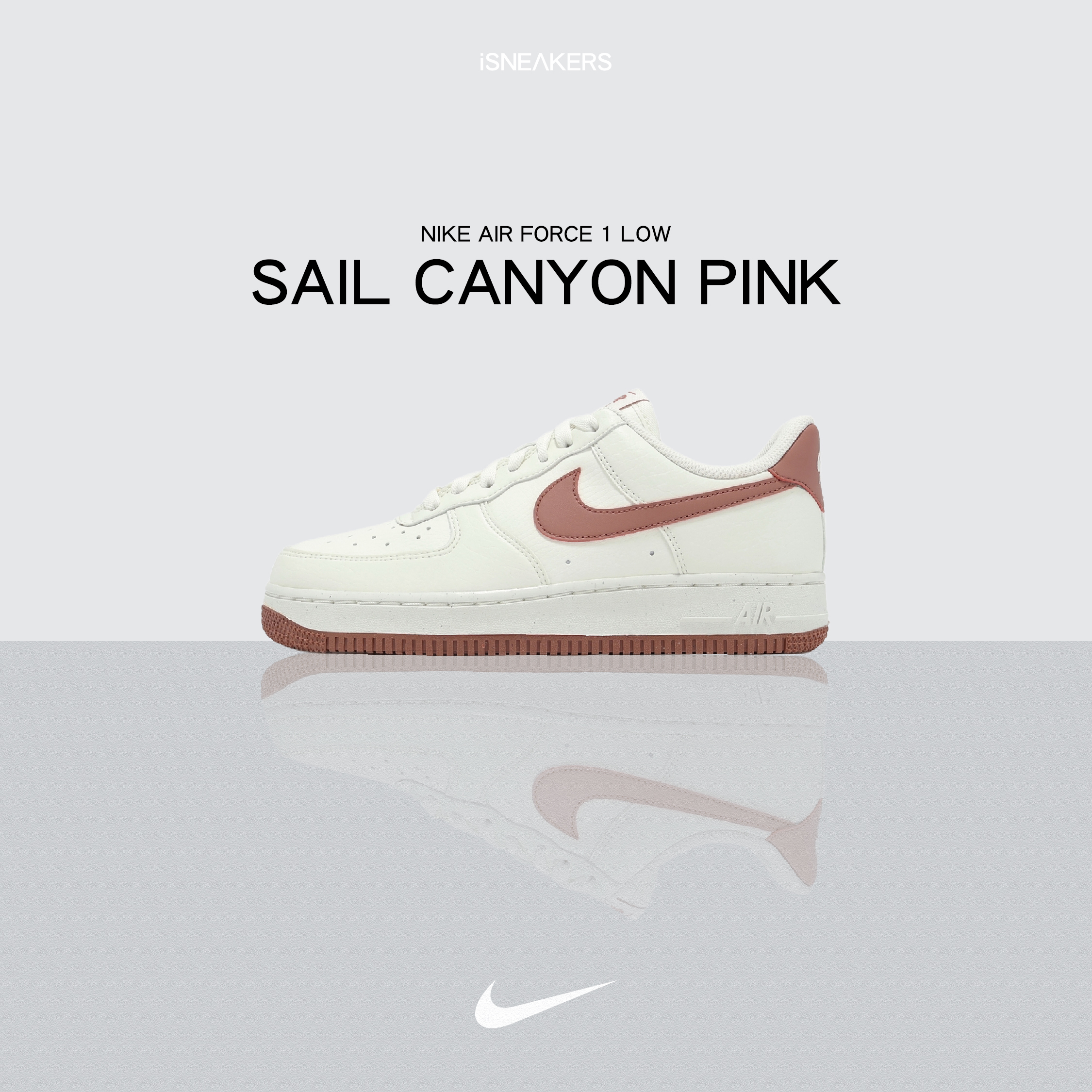 iSNEAKERS｜Nike Air Force 1 Low Next Nature "Sail Canyon Pink" 白粉橘 DC9486-105