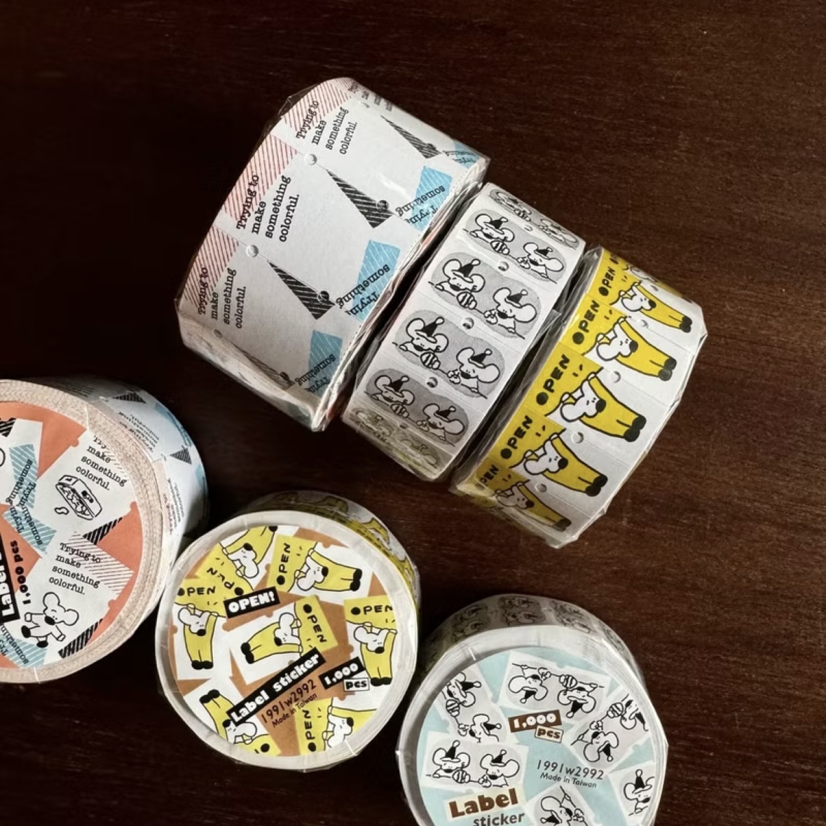 小老鼠 標籤貼紙 3入組｜1991w2992