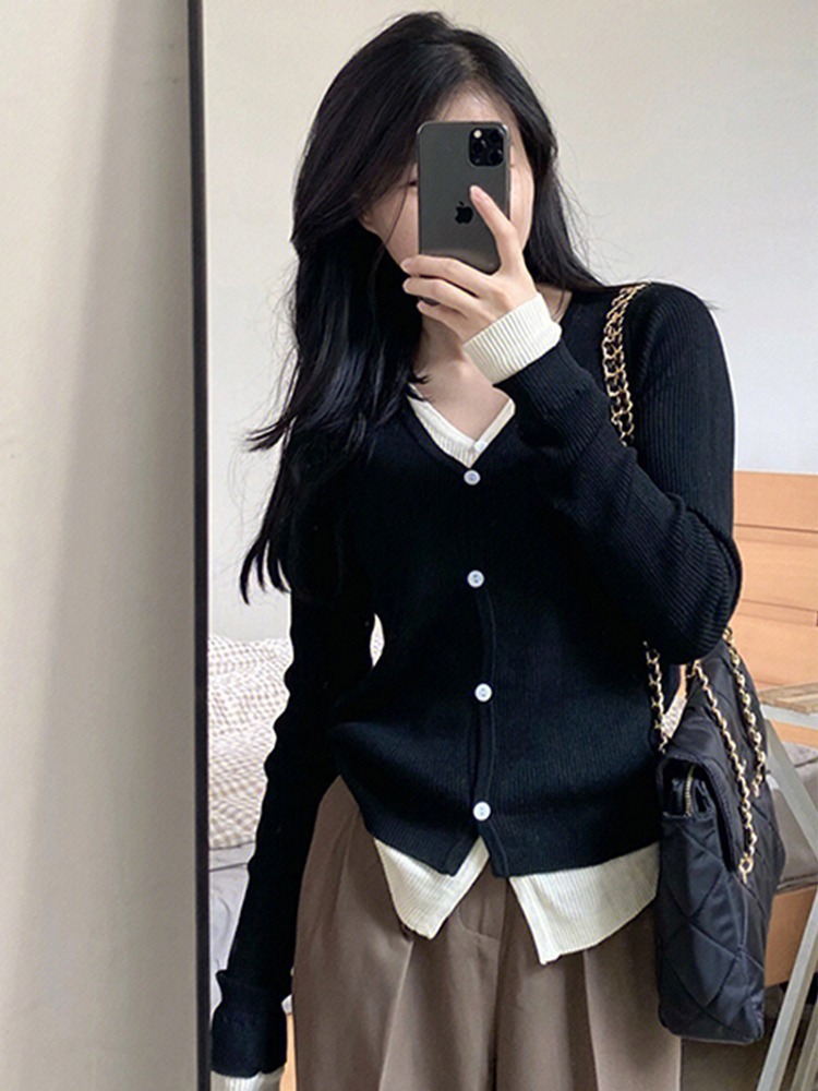 ᴷᴼᴿᴱᴬ 正韓🇰🇷 溫柔灰假兩件針織開襟衫外套（三色）