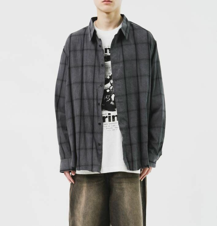 格仔長袖恤衫 kds-003S