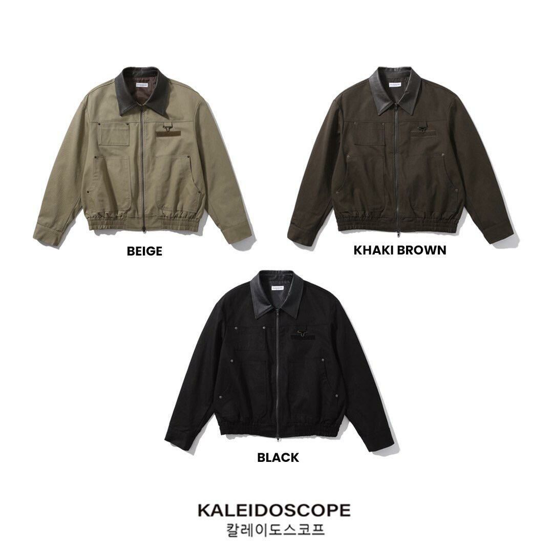 拼皮領拉鍊外套 kds-008JK