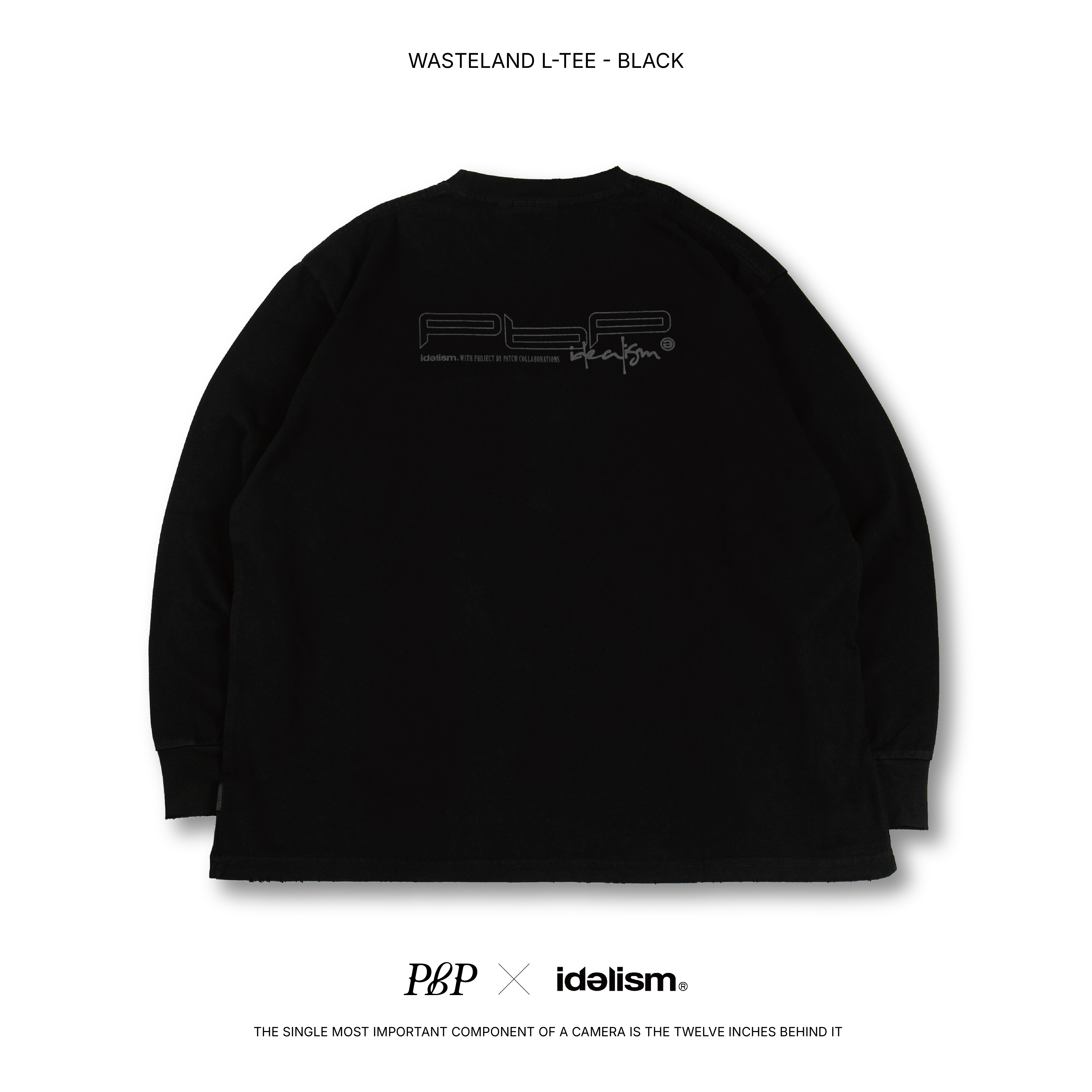P.B.P X idealism® - WASTELAND L-TEE  - BLACK
