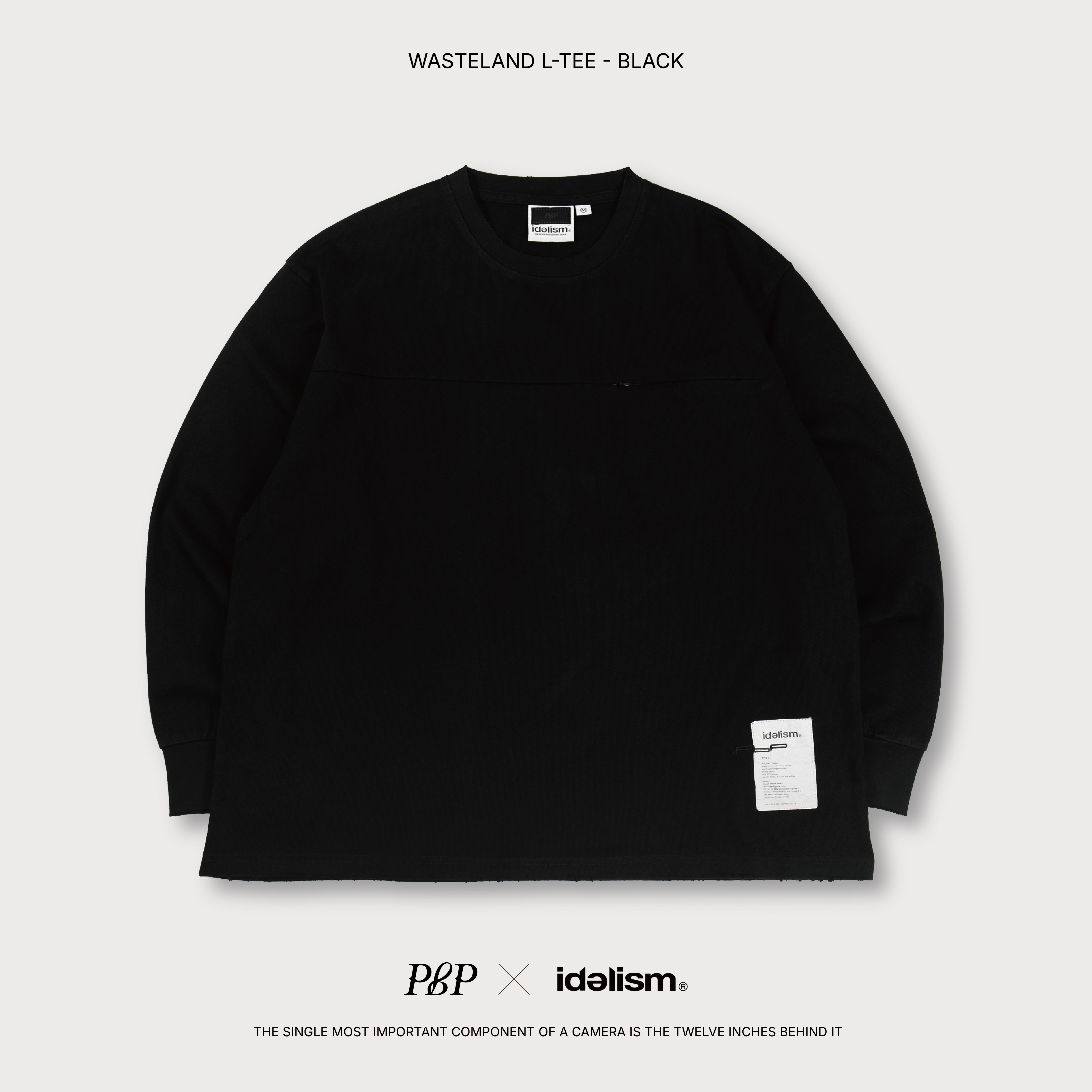 P.B.P X idealism® - WASTELAND L-TEE  - BLACK