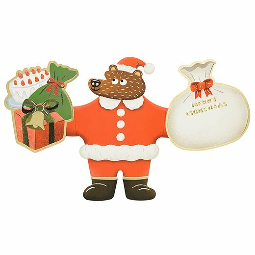 露營熊 聖誕驚喜 聖誕卡片｜日本OKATAOKA