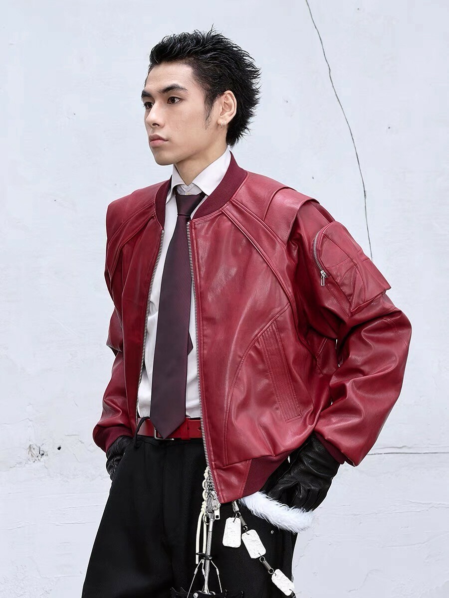 CATSSTAC 聖十字皮發熱BOMBER棉服設計短外套