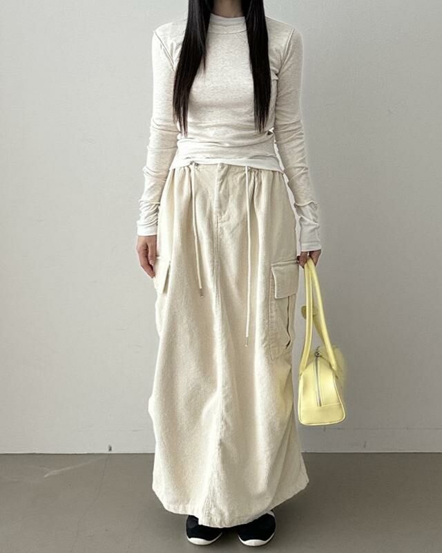 淨色工裝長裙 GVR-053SK