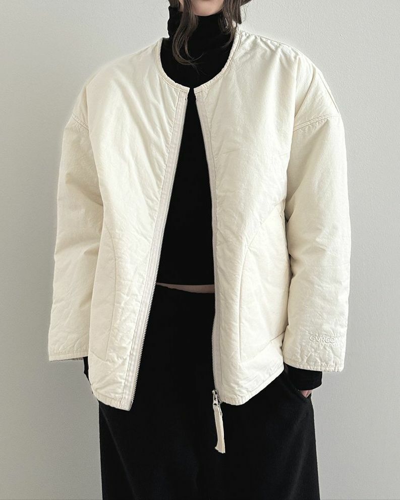 淨色圓領拉鍊外套(薄夾棉) GVR-054JK
