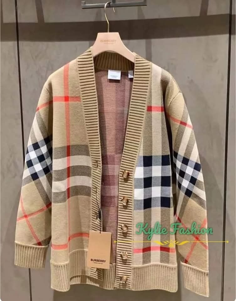 BBR 經典卡其大格仔 針織外套 男女可穿