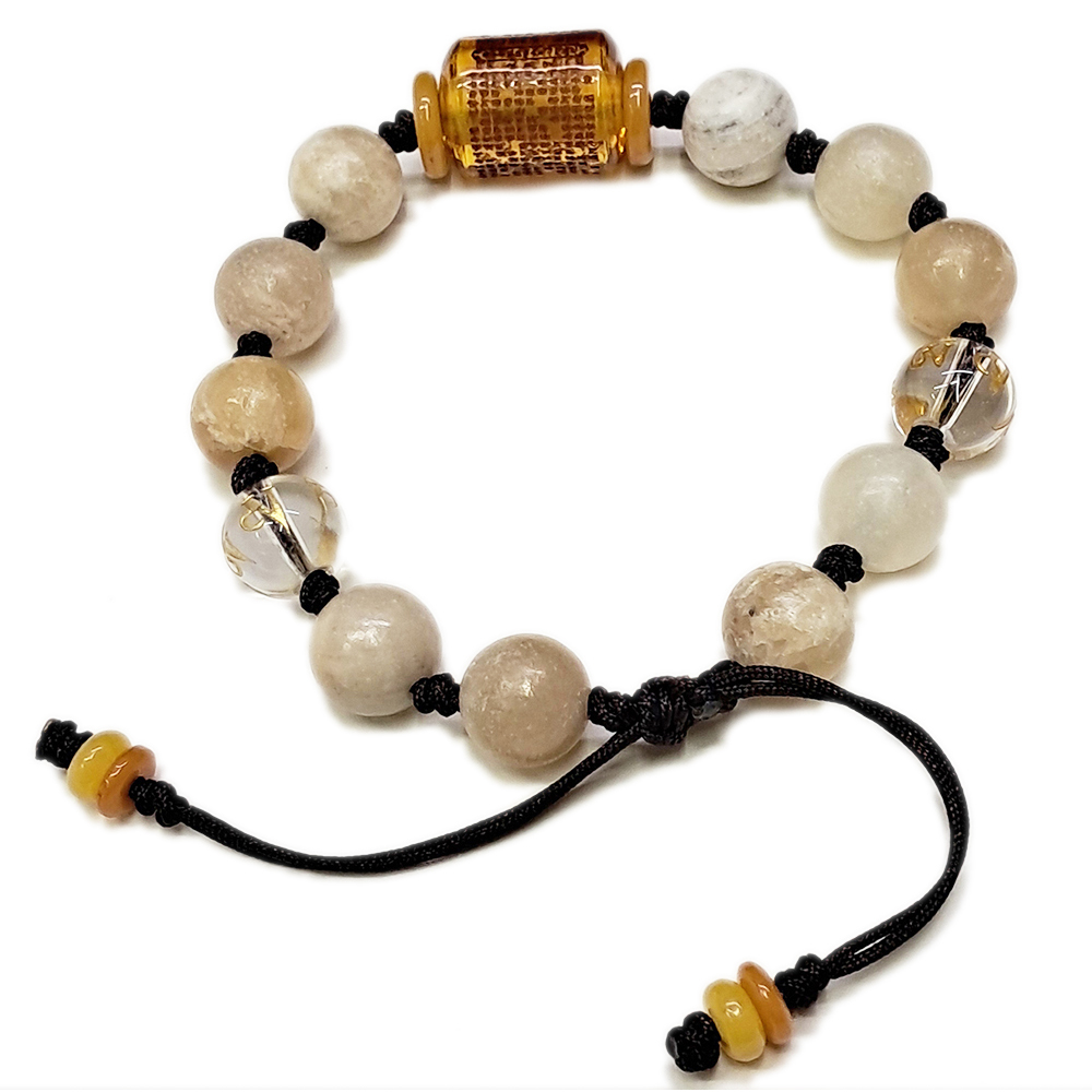 大悲咒{琥珀}&龍宮舍利手珠10mm中國結手鍊【十方】153857