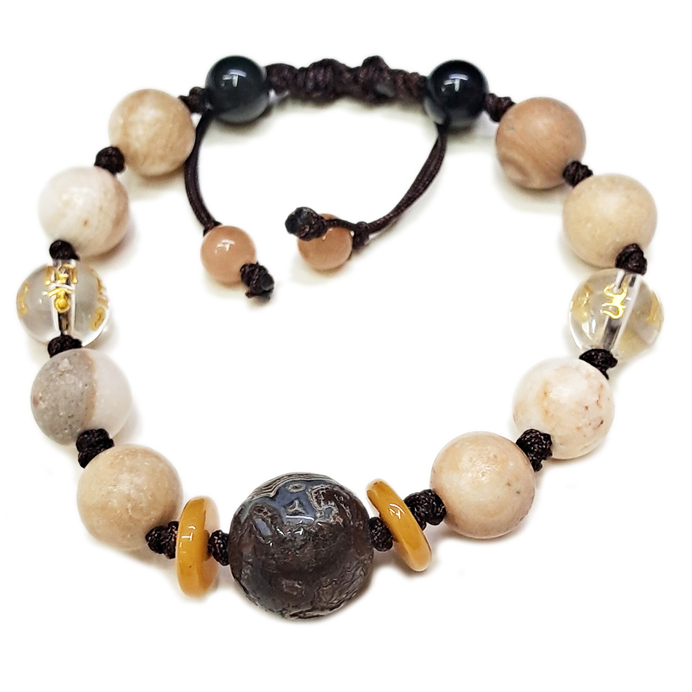 藥師珠&六字真言{水晶}&龍宮舍利手珠10mm中國結手鍊【十方】153859