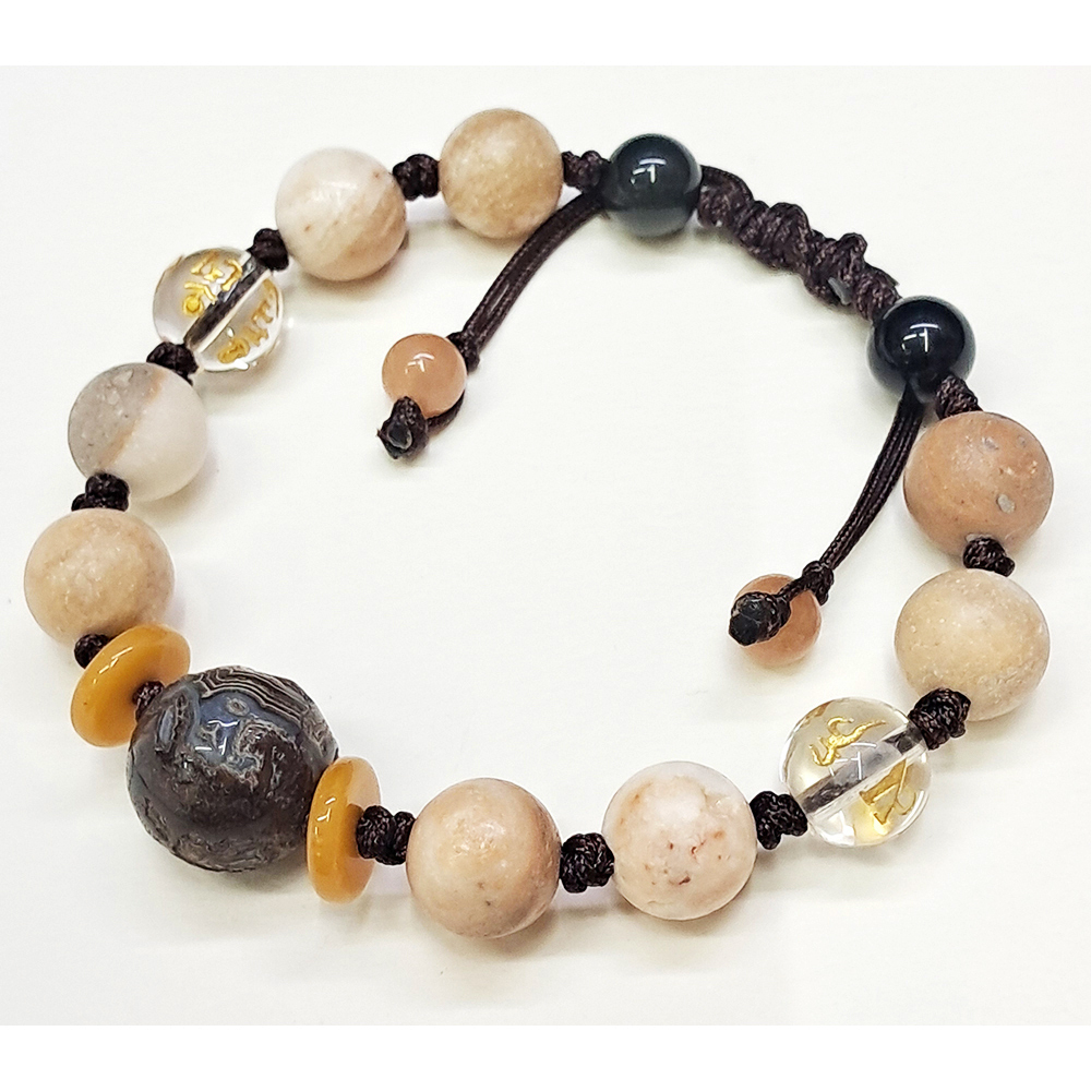 藥師珠&六字真言{水晶}&龍宮舍利手珠10mm中國結手鍊【十方】153859