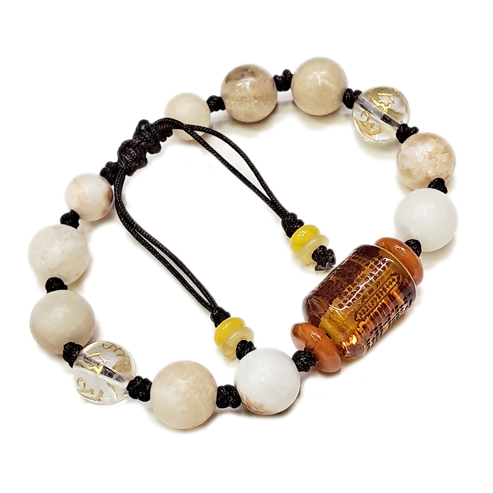 大悲咒{琥珀}&龍宮舍利手珠10mm中國結手鍊【十方】153861