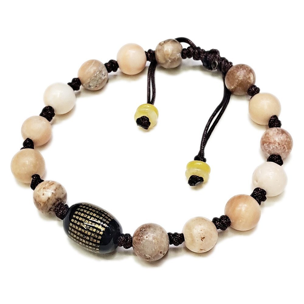 心經{黑玉髓}&龍宮舍利手珠8mm中國結手鍊【十方】153862