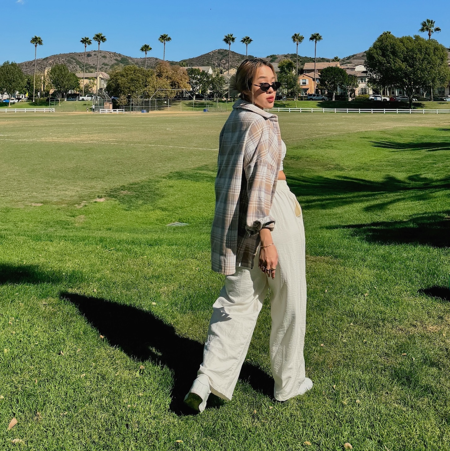 淡色系🥞法蘭絨格紋襯衫