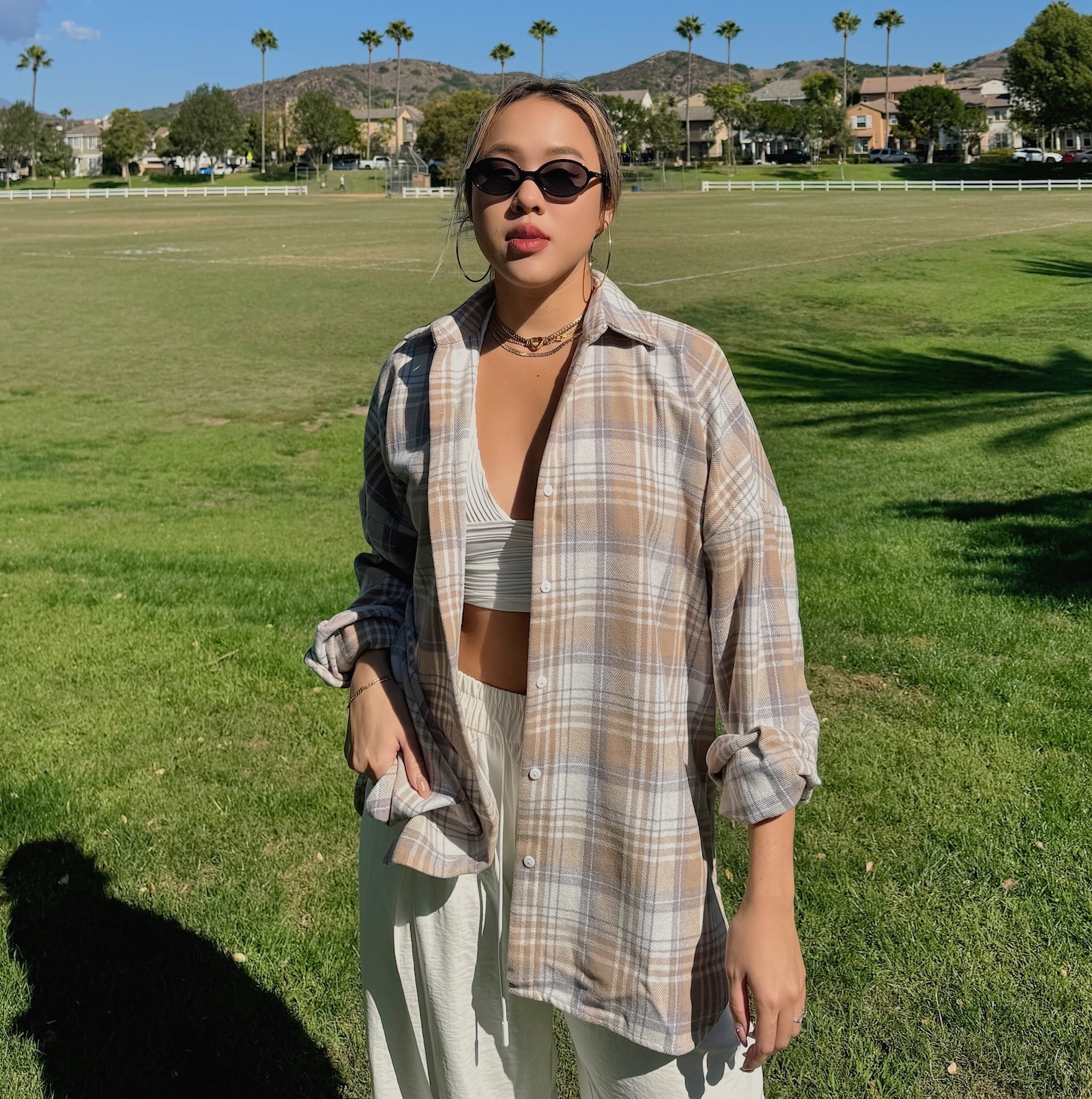 淡色系🥞法蘭絨格紋襯衫