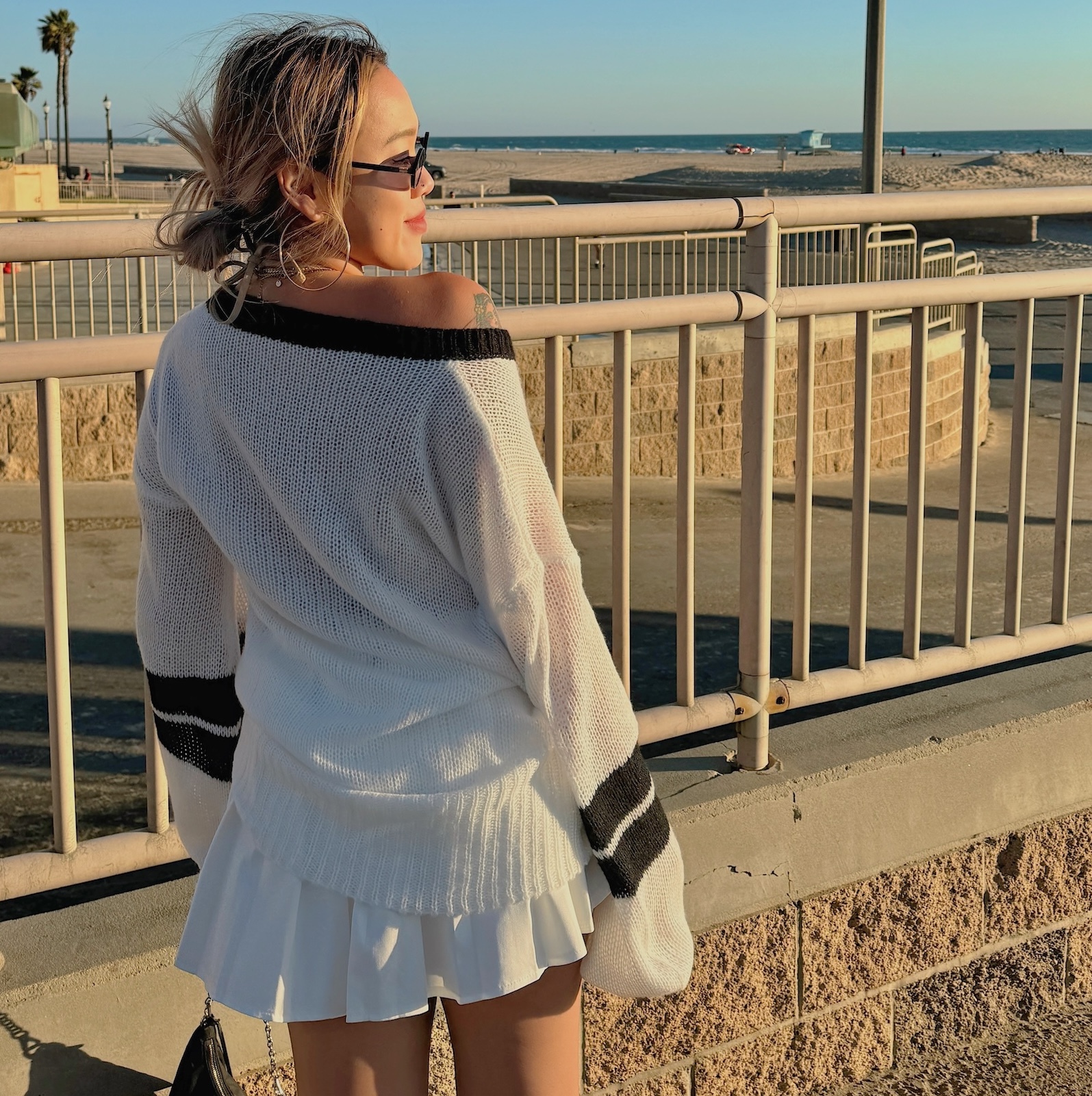 美式必帶🤍23斜肩學院感毛衣