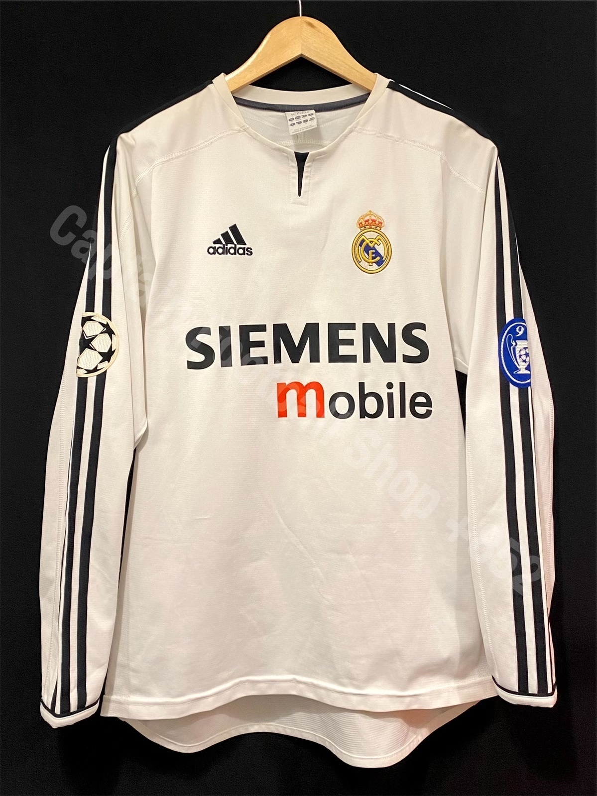 Real Madrid 2003-2004 UEFA Champions League Adidas L/S Home Shirt #3 R CARLOS
