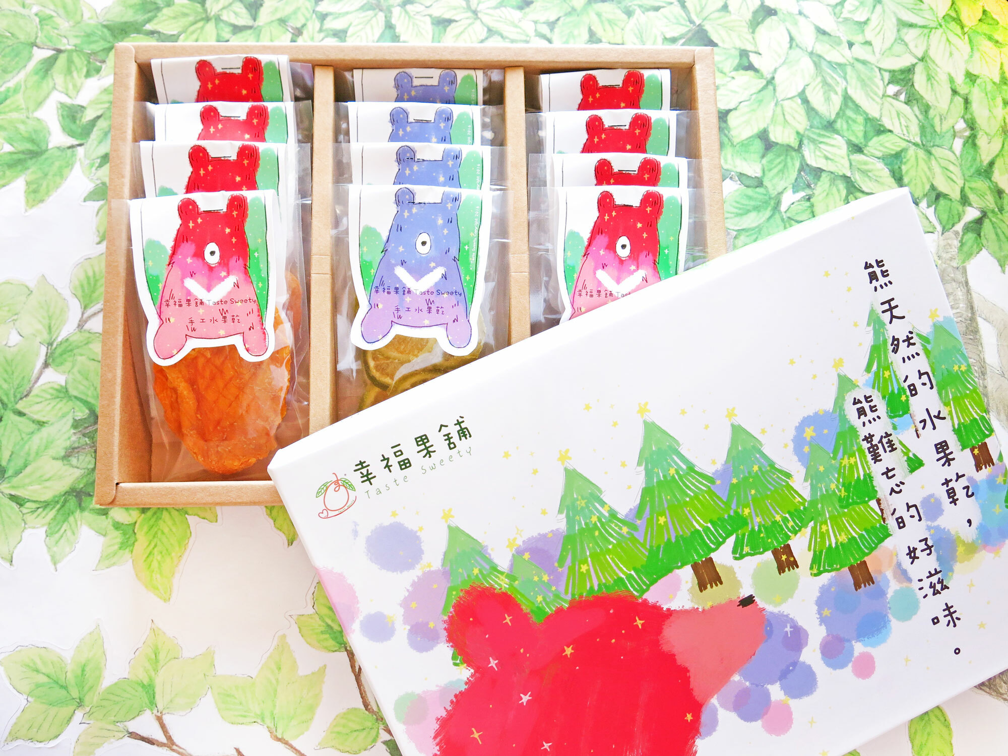 耶誕森林熊水果乾禮盒3格(12入/15入/18入)