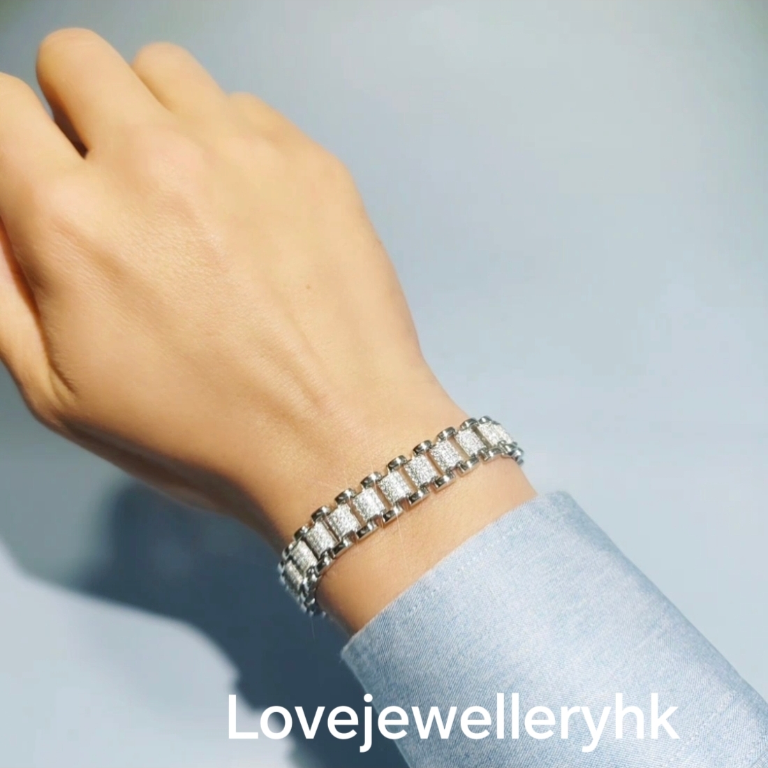 莫桑鑽中性情侶手鍊    B28