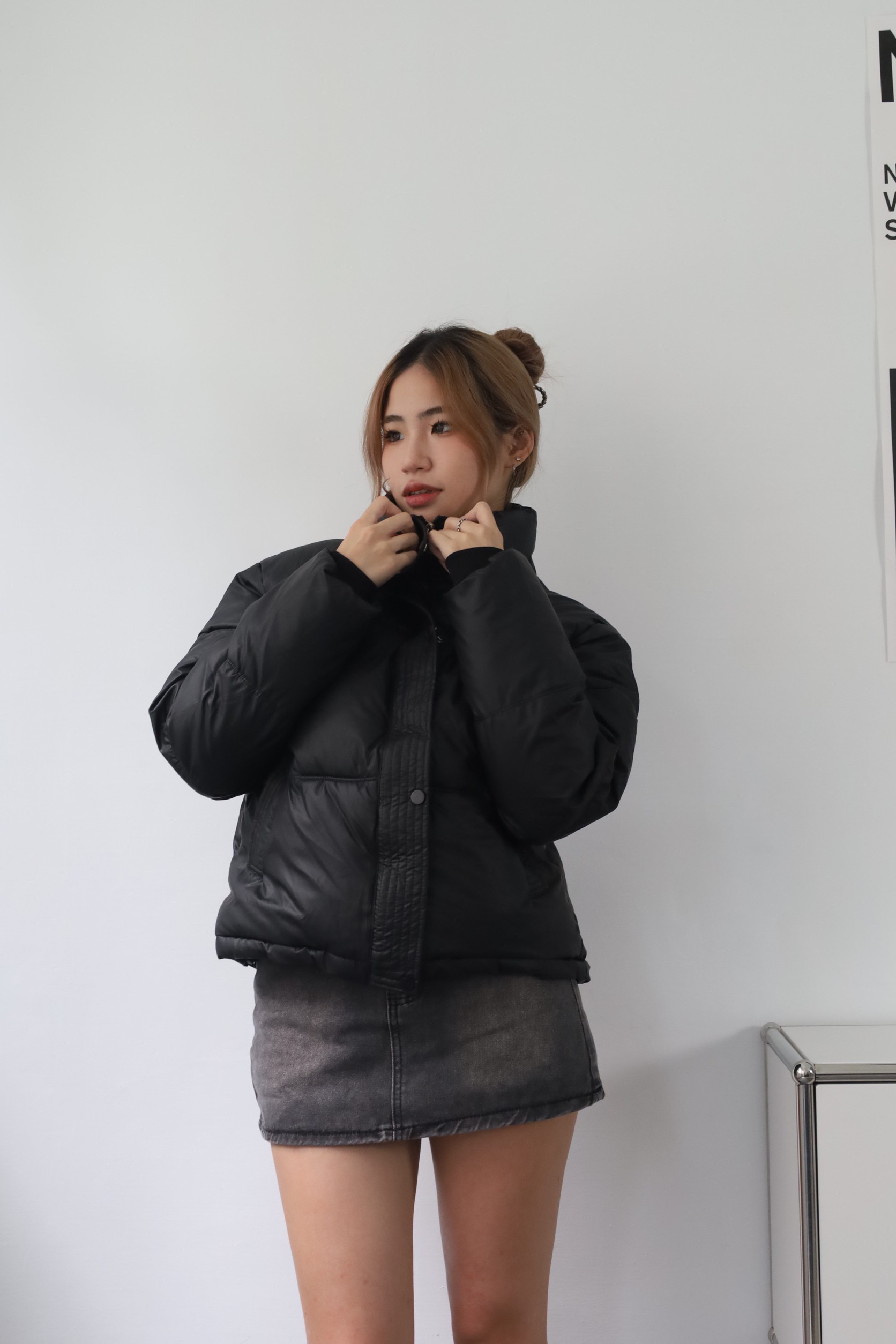 鋪棉皮外套