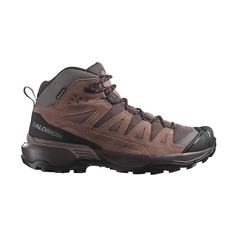 【SALOMON 】女 X ULTRA 360 LTR Goretex 中筒登山鞋(皮革版) 灰/粉/紅 / L47571000